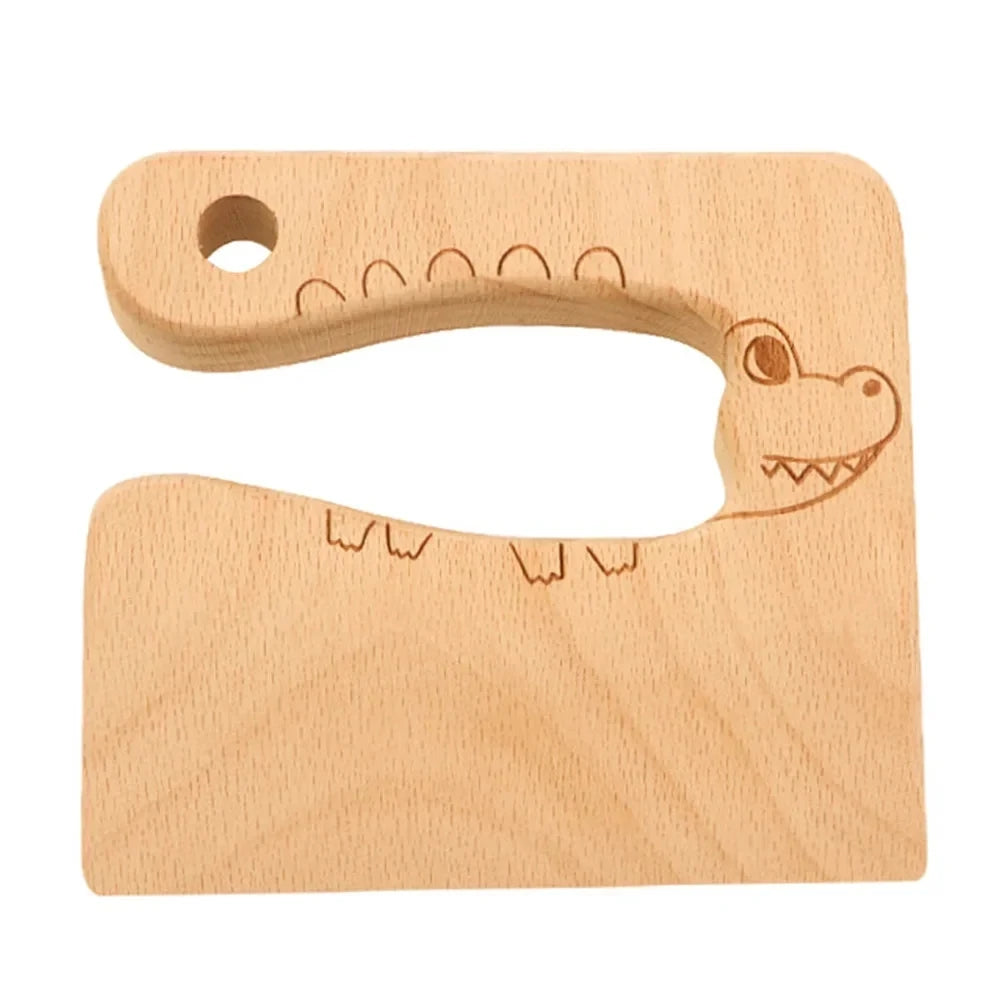 Wooden Montessori Knife Kids Cooking Toys Educational Safe Knives Cut Fruit Basic Toys & Life Skills Kitchen Tools For Toddlers