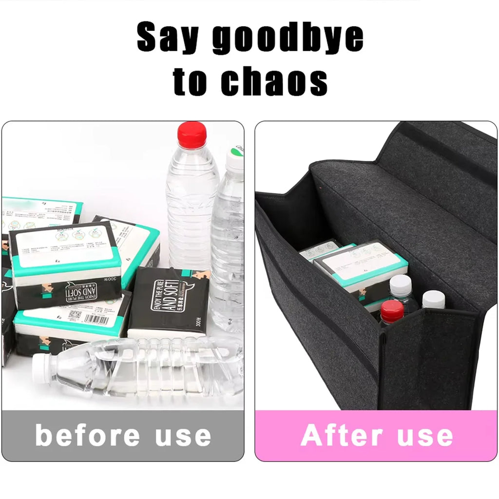 YONGRUN 1/2PCS Car Folding Storage Bag Trunk Felt Cloth Storage Bag Foldable Felt Box Portable Multifunctional Storage Bag