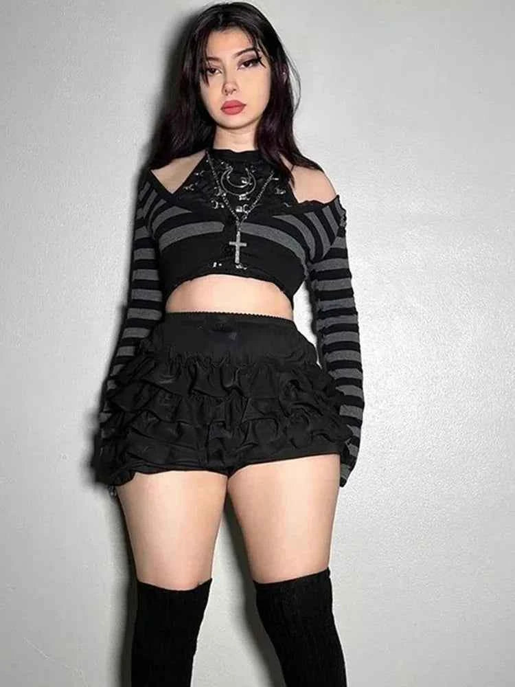Hotsweet Shorts Women Aesthetic Y2k E-girl Cute Sweet Fairycore Grunge Lace Bow Patchwork High Waist Shorts