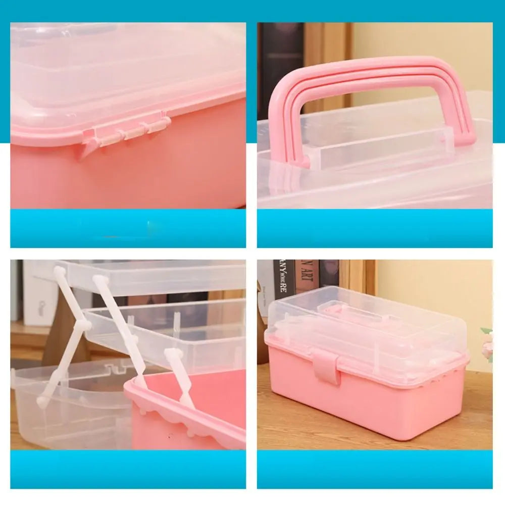 New 2/3 Layers Storage Box Large Capacity Plastic Nail Art Box Multifunctional Portable Jewelry Organizer Small Items