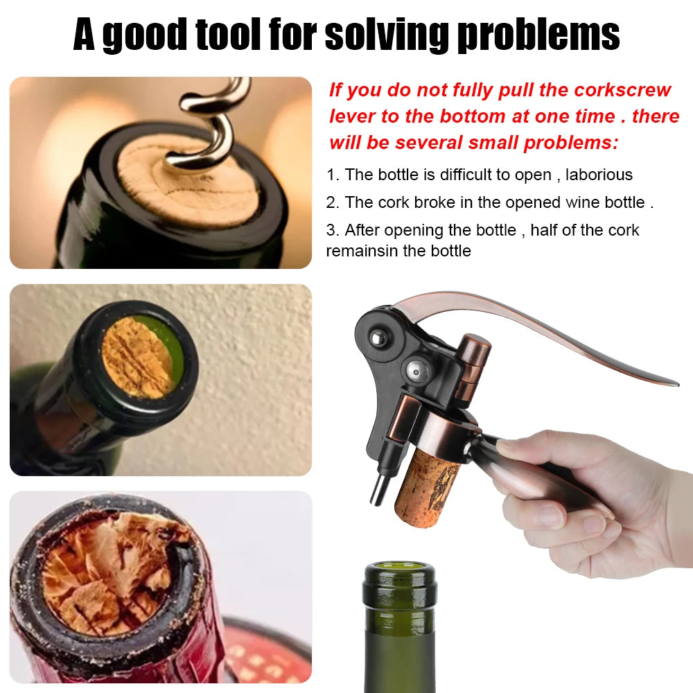 Bar Lever Corkscrew Zinc Alloy Barware Rabbit-Shaped Wine Opener Bottle Opener