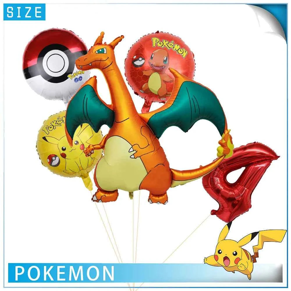 Pokemons Party Birthday Decoration Happy Pikachu Theme Tableware Cups Plates Balloons Banner Supplies Kids Favors Baby Shower