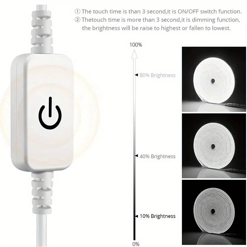 LED Strip Neon Light USB DC 5V Dimmable Touch Sensor Switch Flexible Silicone Neon Sign Tape Waterproof For Outdoor Room Decor