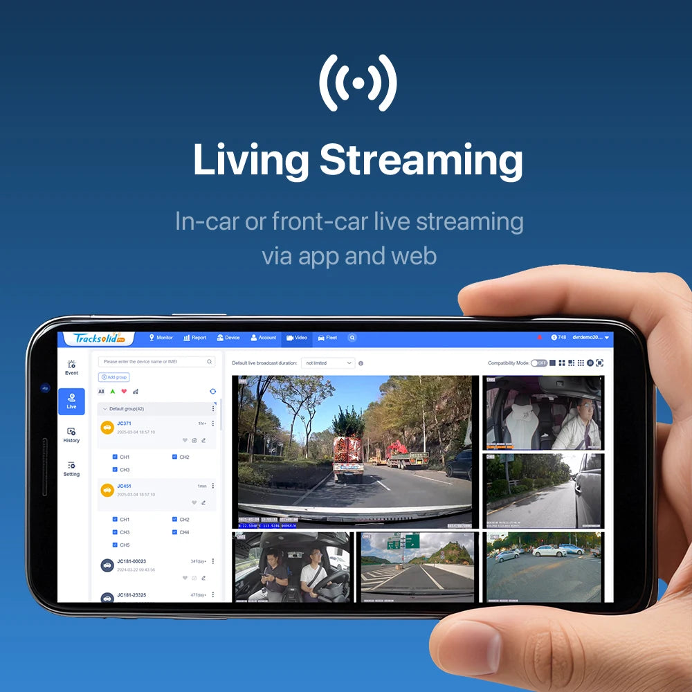 Jimi JC400P 4G Car Camera With Live Stream1080P Dual Cameras GPS Tracking Wifi Hotspot Multiple Alarms DVR Dash Cam Free APP Web