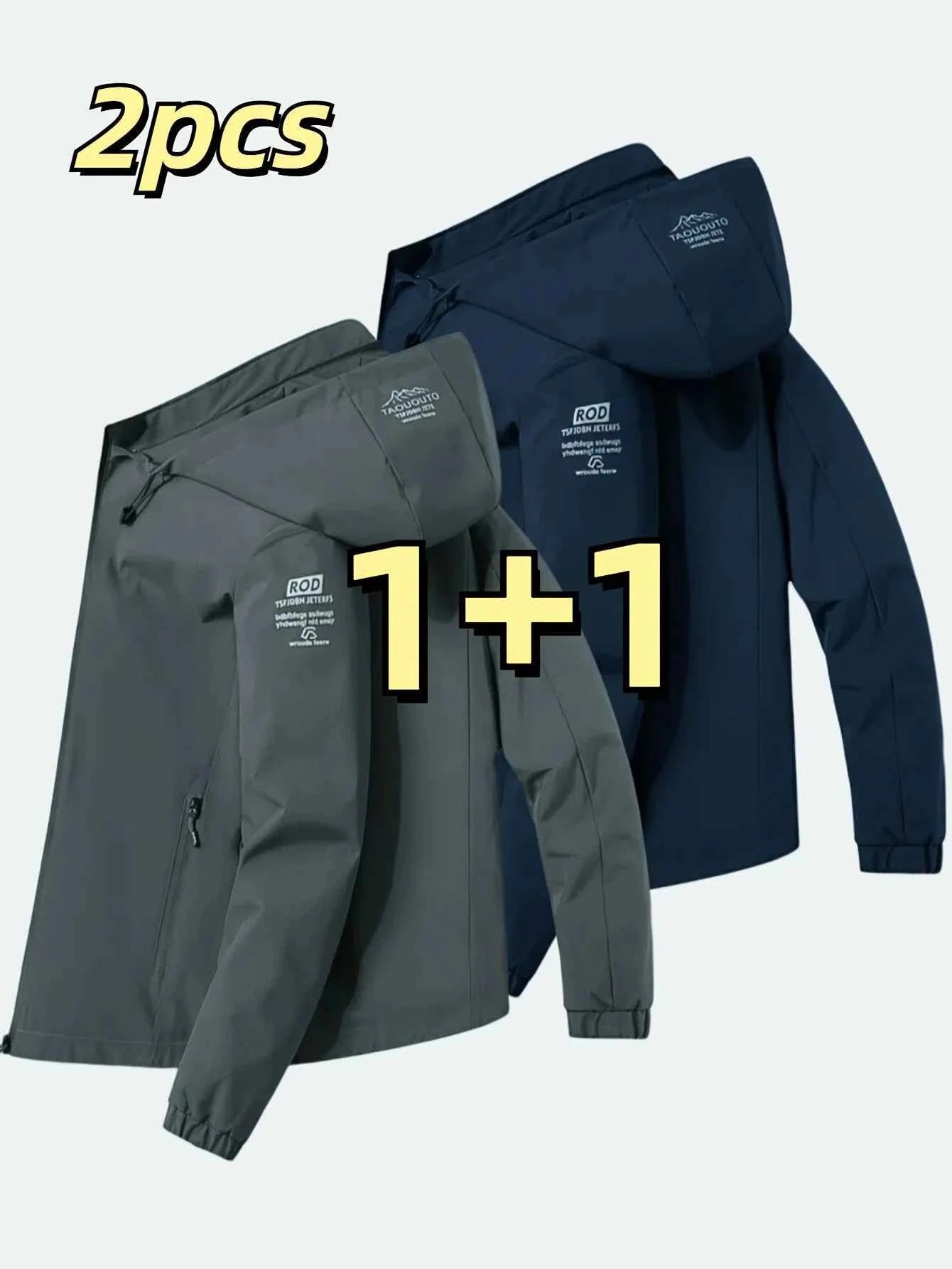 Windproof detachable hooded jacket Korean style trendy loose fashion casual men's jacket