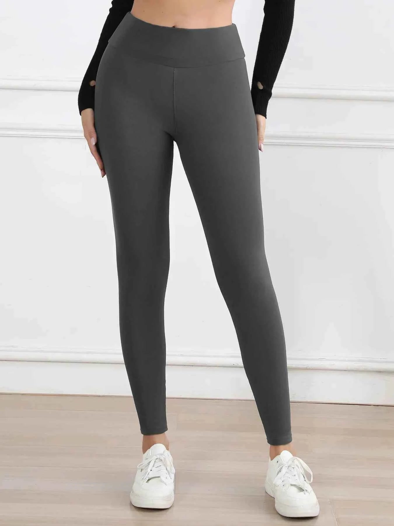 Autumn Winter Warm Fleece Women Leggings Velvet Thicken High Waist Tights Elastic Slim Solid Color Leggings Prevent Cold Tights
