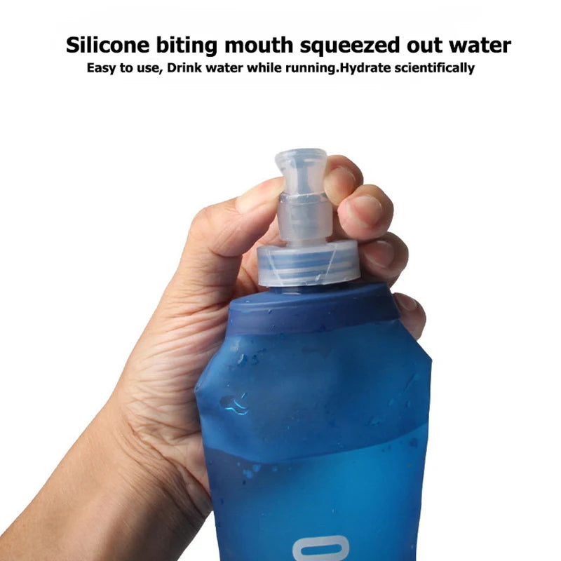 250ML/500ML Water Bottle Folding Soft Flask Sport Water Bottle Water Bag Collapsible Water Bottle Running Camping Hiking