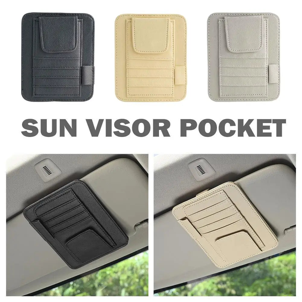 Auto Sonnenbrille Organisator Multi-Tasche Besuchskarte Aufslagbeheer Sonnenbrille Halter Visor Accessoires Auto Interieur