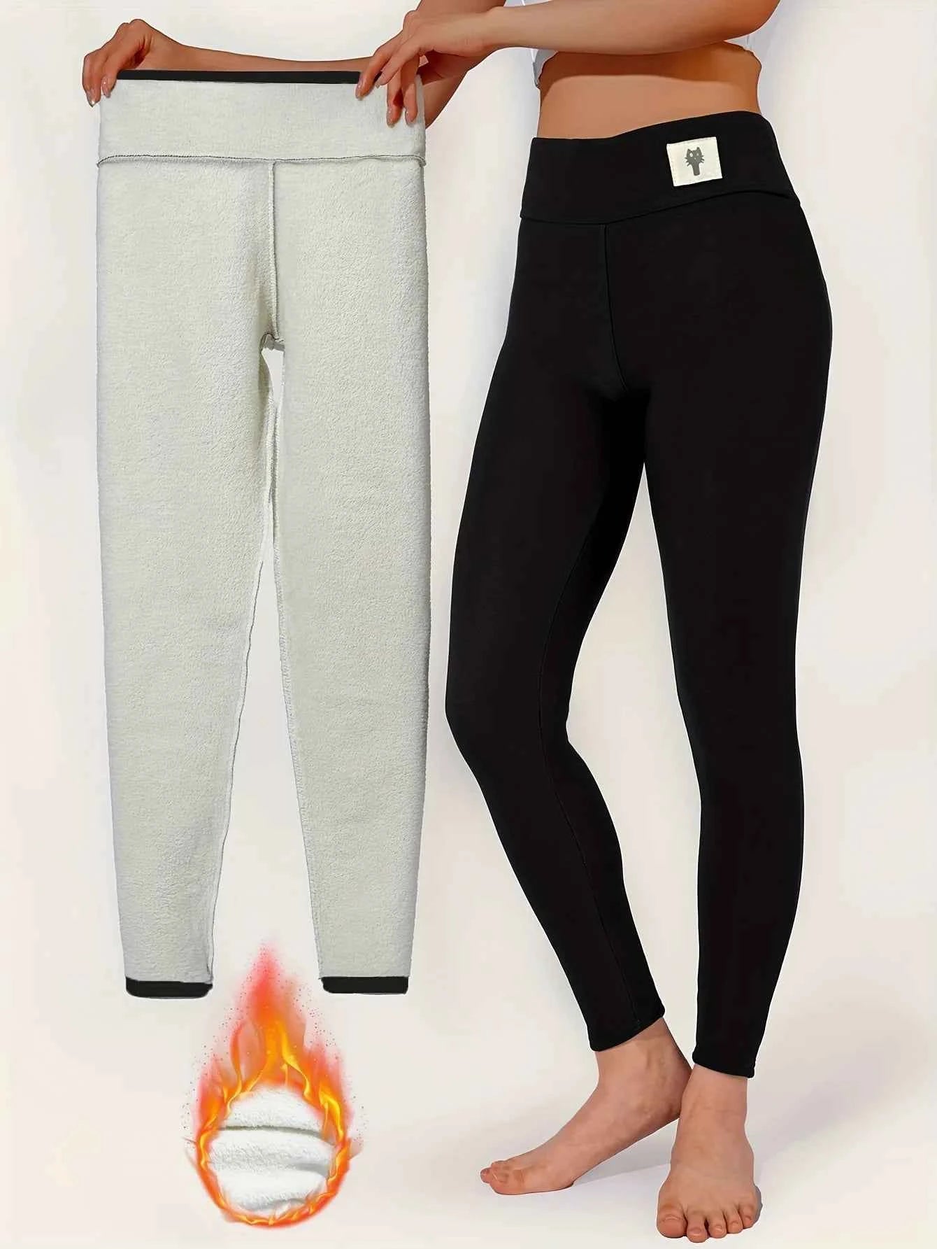 Winter Thicken Warm Leggings Women Lamb Cashmere Joggers High Waist Fleece Elastic Tights Warm Tights Pants Slim Velvet Legging