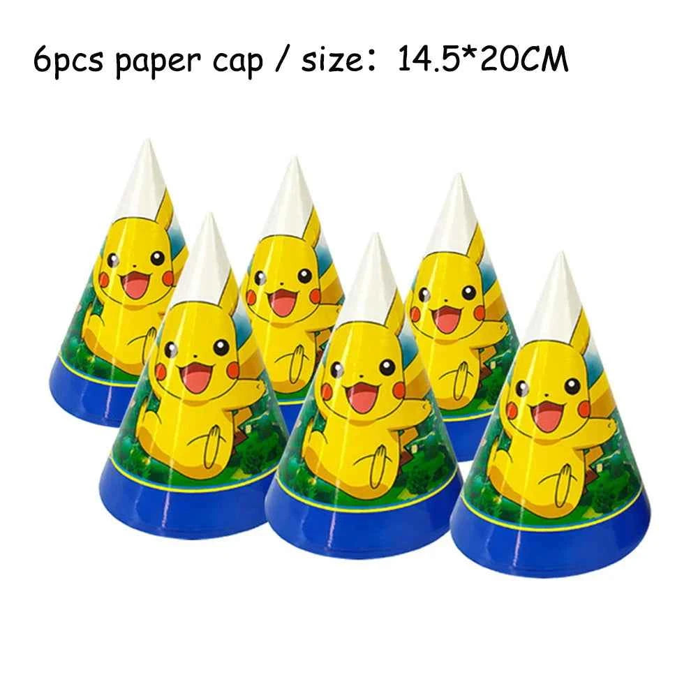Pokemons Party Birthday Decoration Happy Pikachu Theme Tableware Cups Plates Balloons Banner Supplies Kids Favors Baby Shower