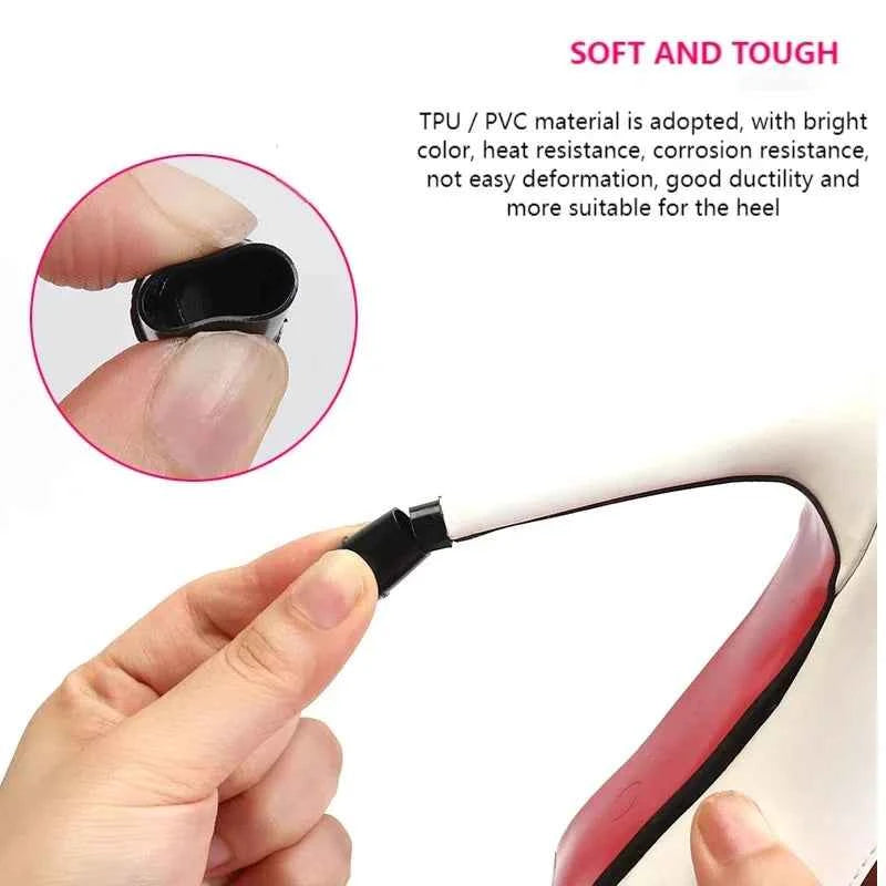 Thin Heel Protector Silicone Non-slip Wearable Heel Cover Round Woman High Heels Protective Cover TPU/PVC Material Soft Damping