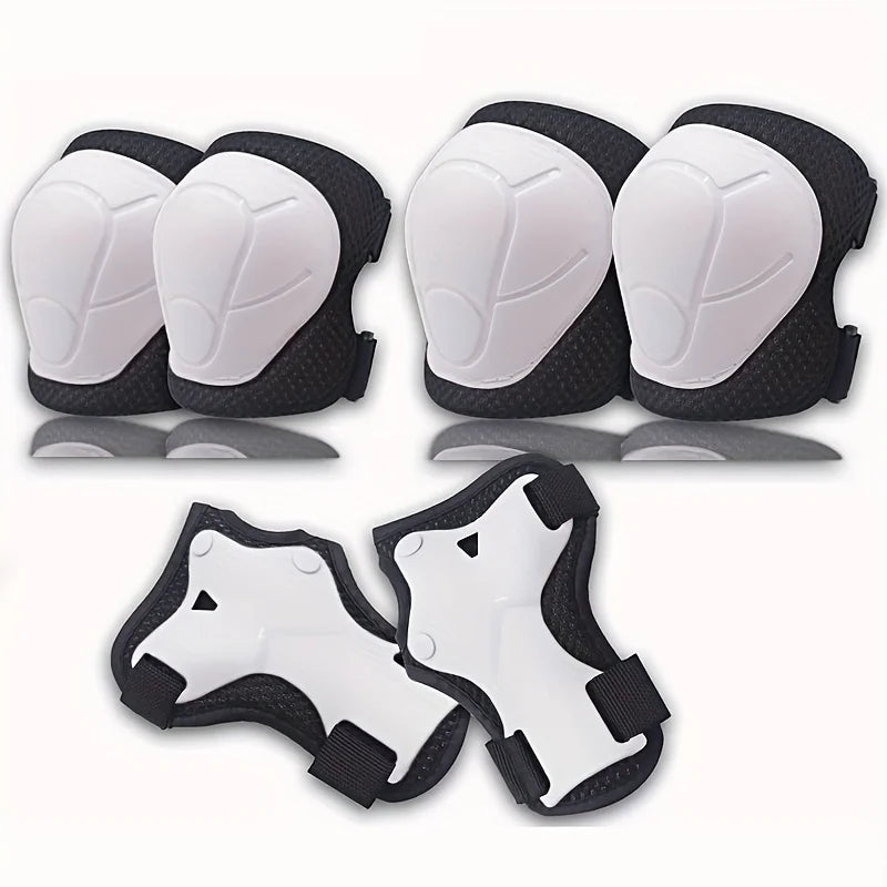 6Pcs Knee Pads for Kids， Knee Pads and Elbow Pads Set Toddler 3-10 Years Protective Gear Set for Girls Boys