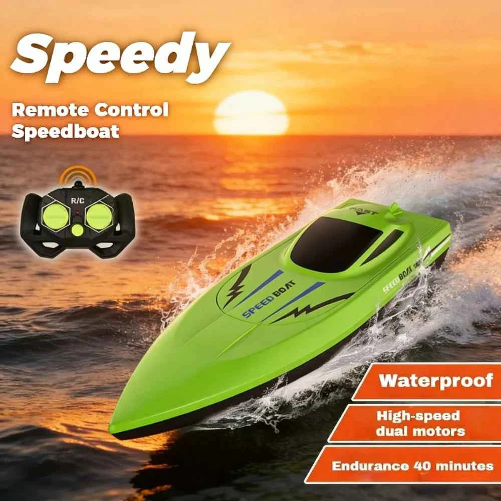 Remote Control Boat For Kids Waterproof Remote Control Toys Fast Remote Control Boat Lightweight Water Racer RC Boats Pool Toys