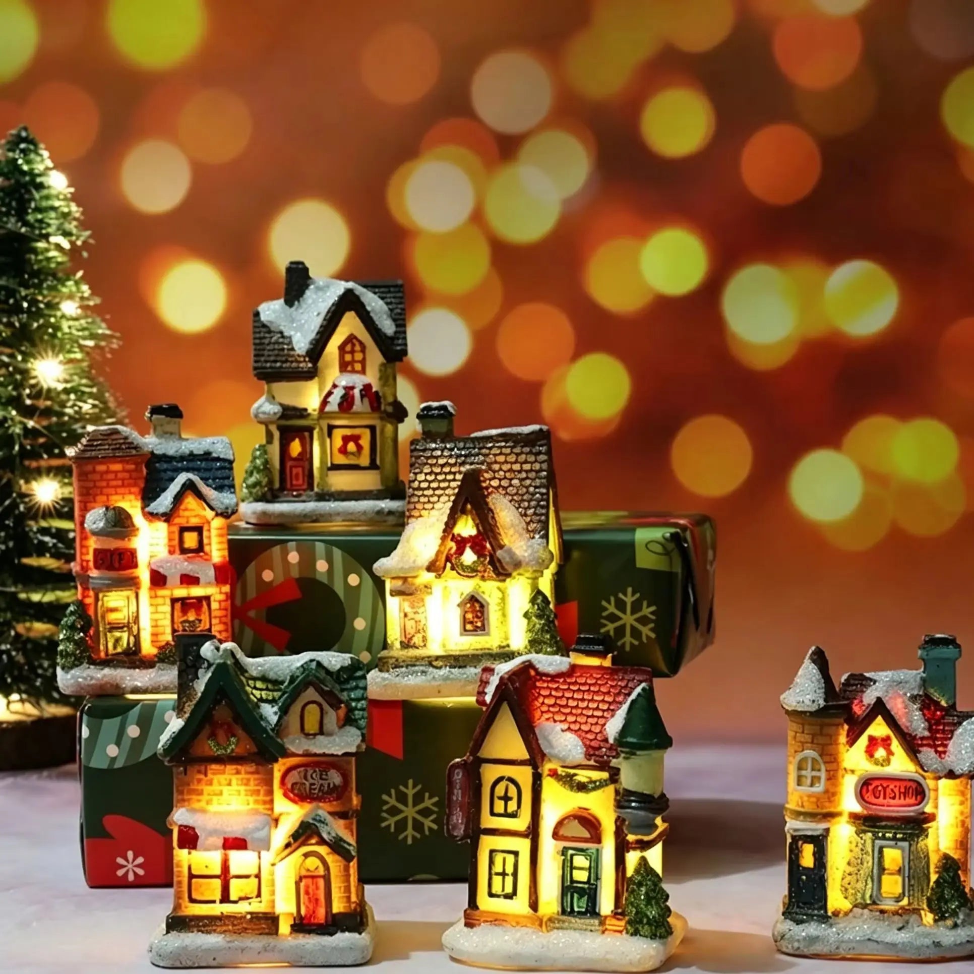 Christmas House Light Decorations For Home Ornaments Kids Xmas Gift New Year Navidad Decor Bedroom Night Light With Battery
