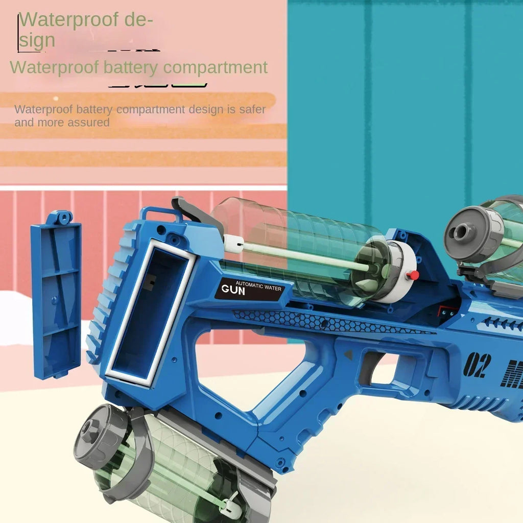 Fully Automatic Water Gun Continuous Water High Capacity Lighting and Sound Effects Outdoor Water Playing Toy for Kid Mercury M2