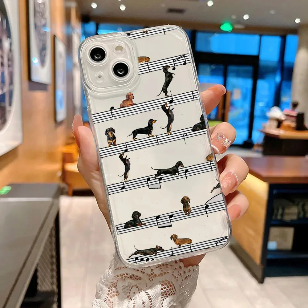 Cute Dachshund Bulldog Phone Case for iPhone 16 11 12 13 14 15 Pro Max Mini SE 7 8 Plus Animal Cover Cartoons Dog Fundas Coque