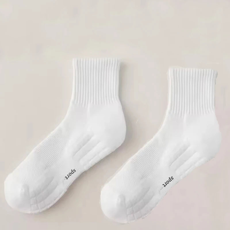 Men's Thick Bottom Sweat Absorbing and Breathable Sports Socks with Bottom Cushion for Running Professional Sports Men's Socks