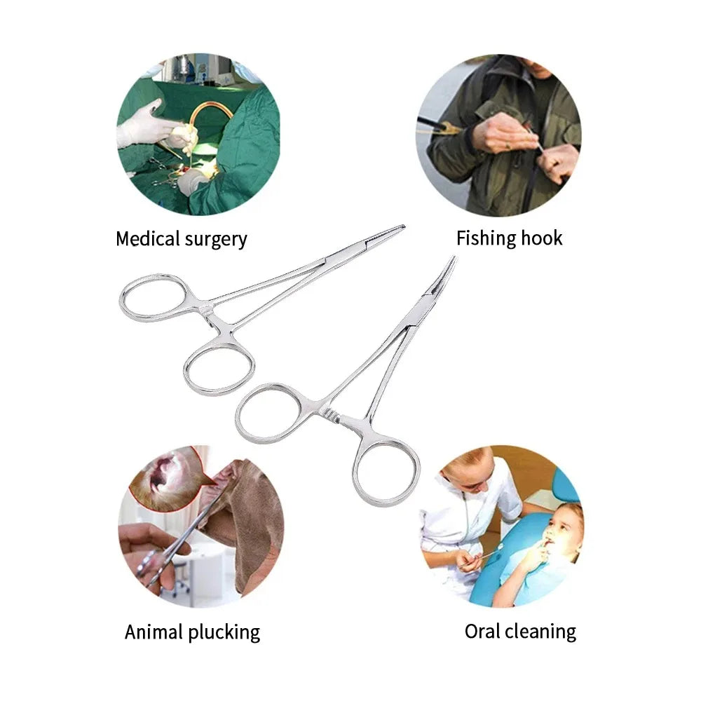 Hand Tool 12.5 16 18cm Hemostatic Forceps Pet Hair Clamp Fishing Locking Pliers Epilation Tools Curved/Straight Tip Cutter Tool