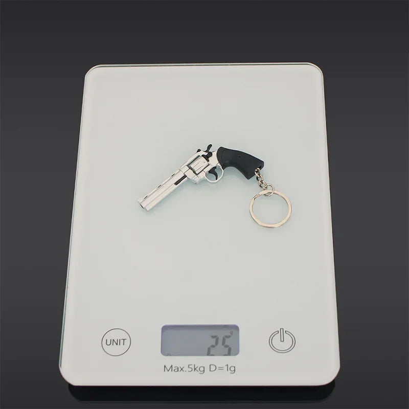 7cm Detachable Colt 357 Revolver Metal Gun Keychain Model Military-themed Keyrings Car Keychain Fashionable Men Accessories