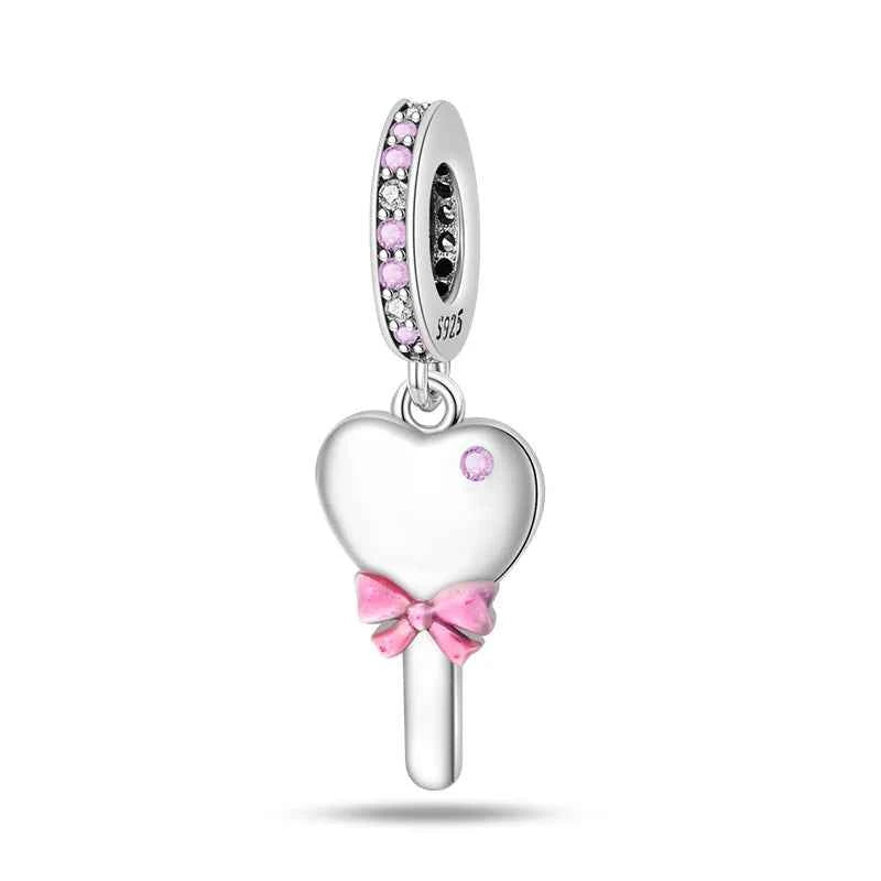 925 Silver Pink Princess Skirt Butterfly High Heels Fashion Bag Charms Beads Fit Pandach 925 Original Bracelets Fine DIY Jewelry