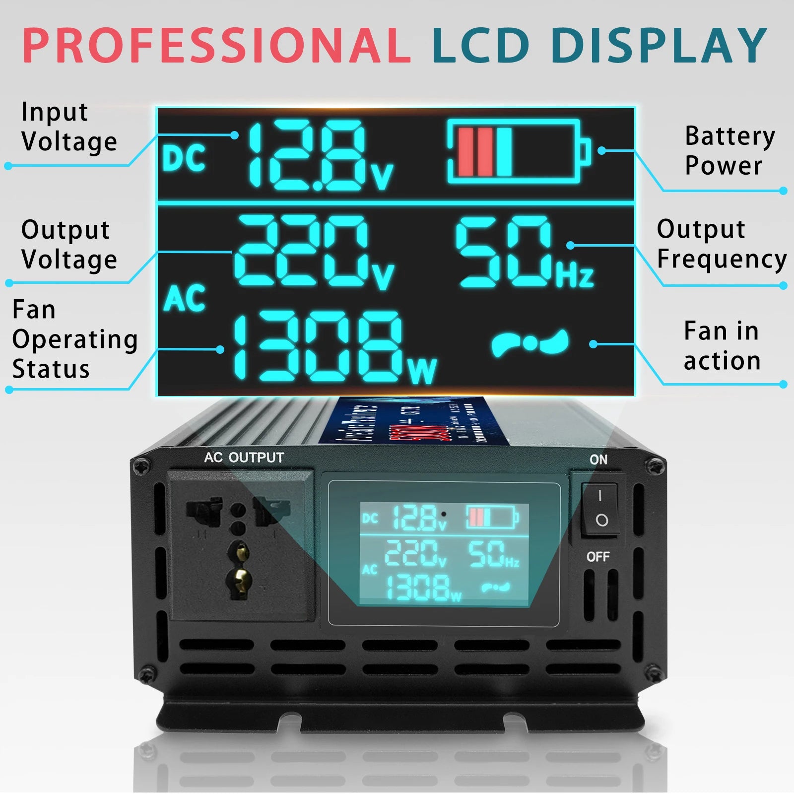 Pure Sine Wave Inverter 12V 220V 1000W-5000W DC 12v To AC 220v Power Supply Converter Car Solar Inverter