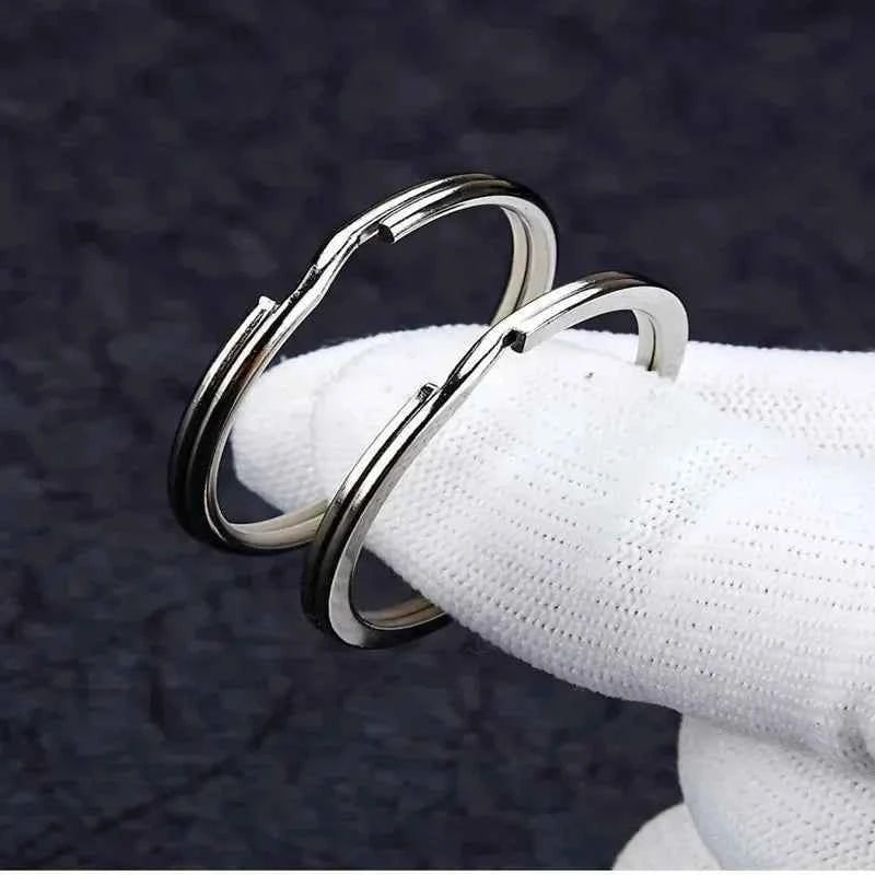 10-30pcs Stainless Steel Key Rings Polished Silver Round Flat Wire Split Key Ring for Jewellery Making Car Keyring DIY 25-35mm