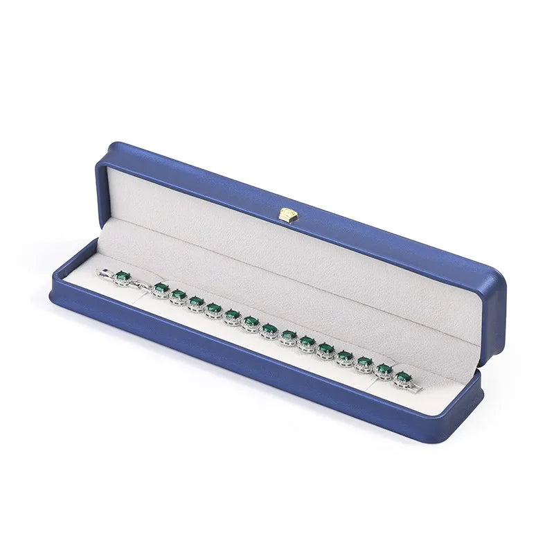 Green Leather Portable Jewelry Box Bracelet Necklace Jewelry Organizer Jewelry Case Boxes Storage Packaging Display Boxes N