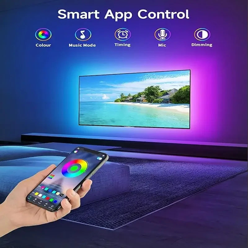 RGB Led Strip Lights 5m 10m 20m 30m Led Room Light with APP Control Flexible Ribbon Luces Led Tape for Room Bedroom Decoration