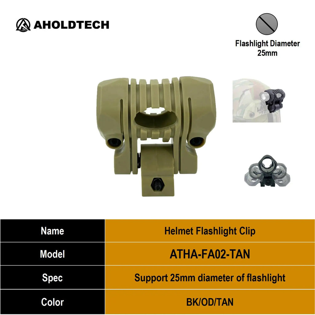 Aholdtech Tactical Bulletproof Helmet Accessories Flashlight Holder Light Clamp And NVG Mount Connector for Gopro Hero Cameras