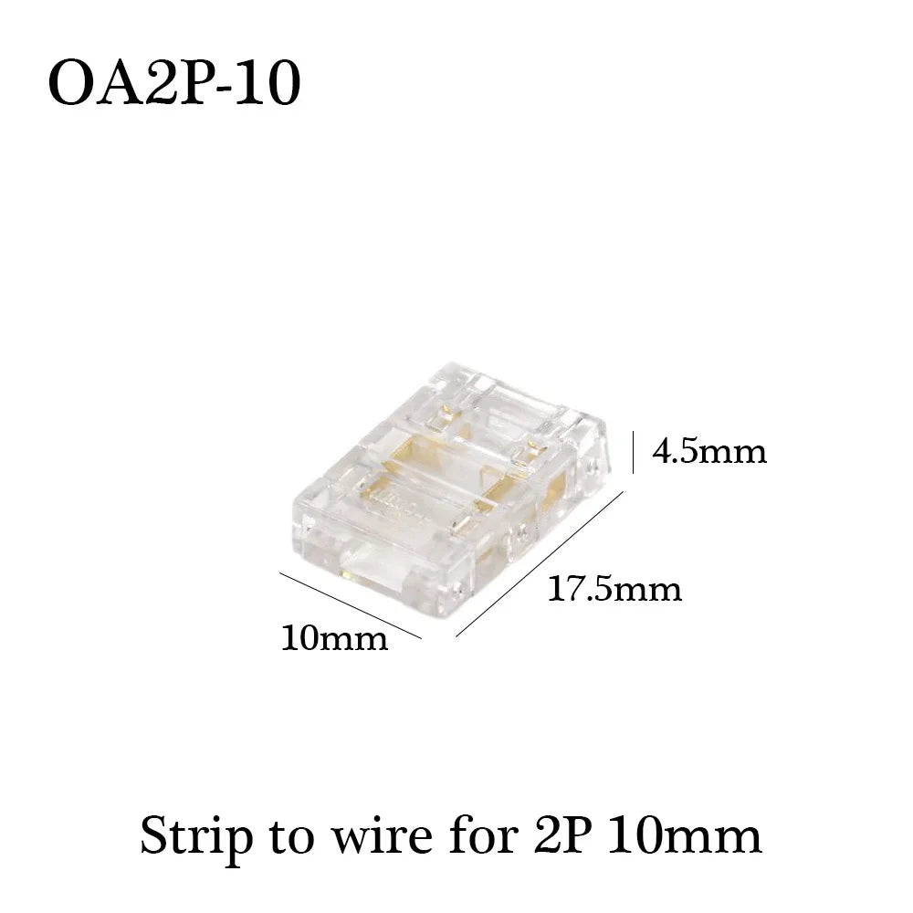 COB Strip to Wire LED Connectors 5 8 10mm Connection Solderless Extension For CCT FCOB RGB LED Strip Lights 2 3 4 Pin Connector