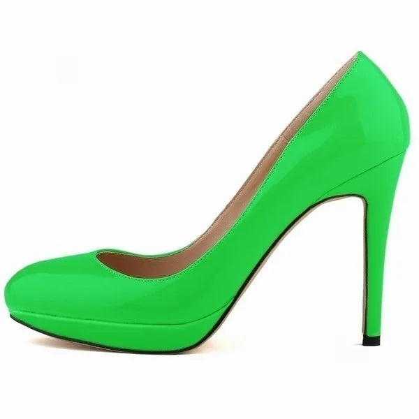New 2026 Women Stilettos Platfrom Pumps Sexy 11cm Round Toe High Heels Shallow Elegant Lady Office Party Wedding Shoes Big Size