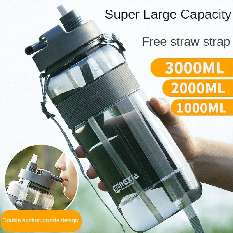 0.7-3L Sports Water Bottle Outdoor Portable Drink Bottle with Handle Drinking Utensils for Man Woman Large Capacity Water Cup