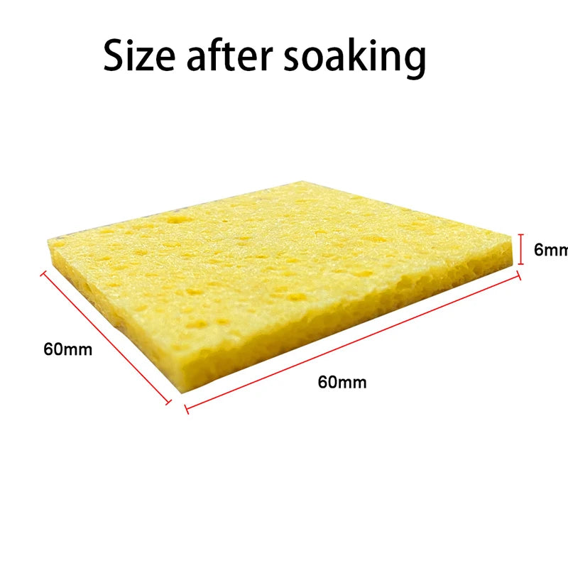 100Pcs Yellow Cleaning Sponge Cleaner for Enduring Electric Welding Soldering Iron