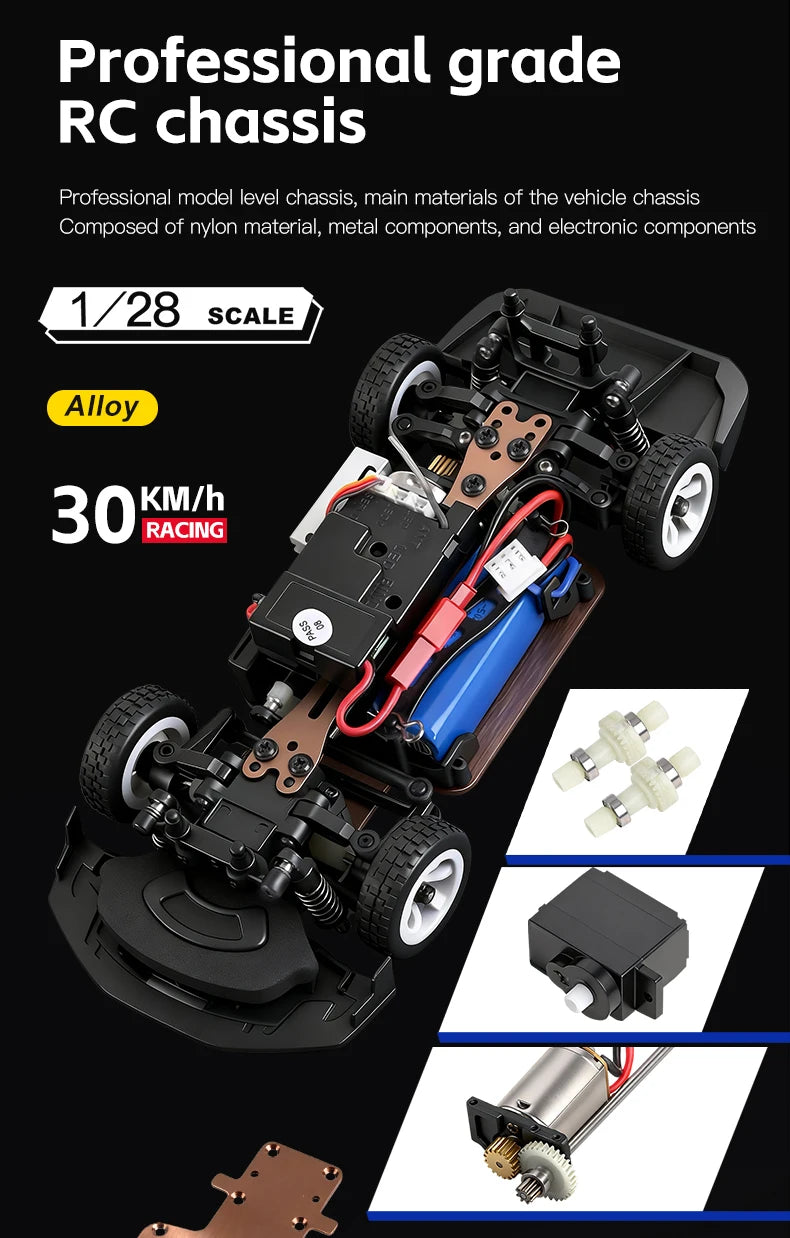 WLtoys 1/28 RC Drifting Car 284191 284019-A Upgraded Gyro 4WD High Speed Radio Control Model 2.4G Drift Racing Vehicle Mini Gift