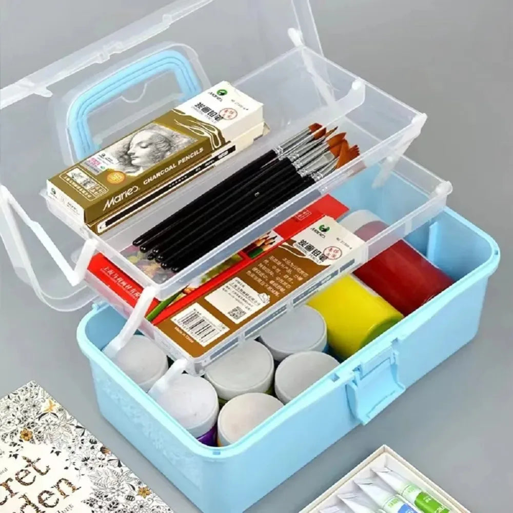 New 2/3 Layers Storage Box Large Capacity Plastic Nail Art Box Multifunctional Portable Jewelry Organizer Small Items