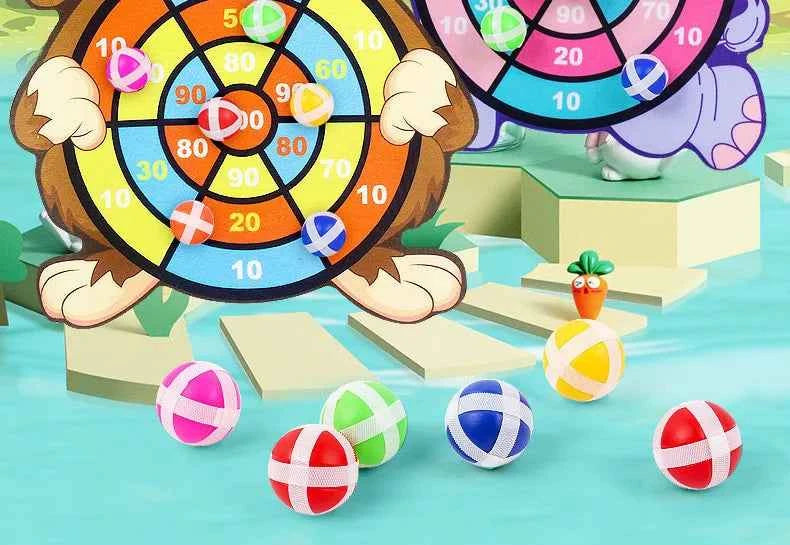 Child Montessori Toys for Kids 2 to 4 Years Old - Cartoon Animal Dart Board Sticky Ball Family Interactive Educational Toys
