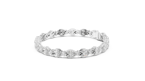 18Kt White Gold Pear Marquise Diamond Bracelet 54 Stones 9.029Ct High Jewelry Luxury Designer Statement Bridal Party Wear Luxe