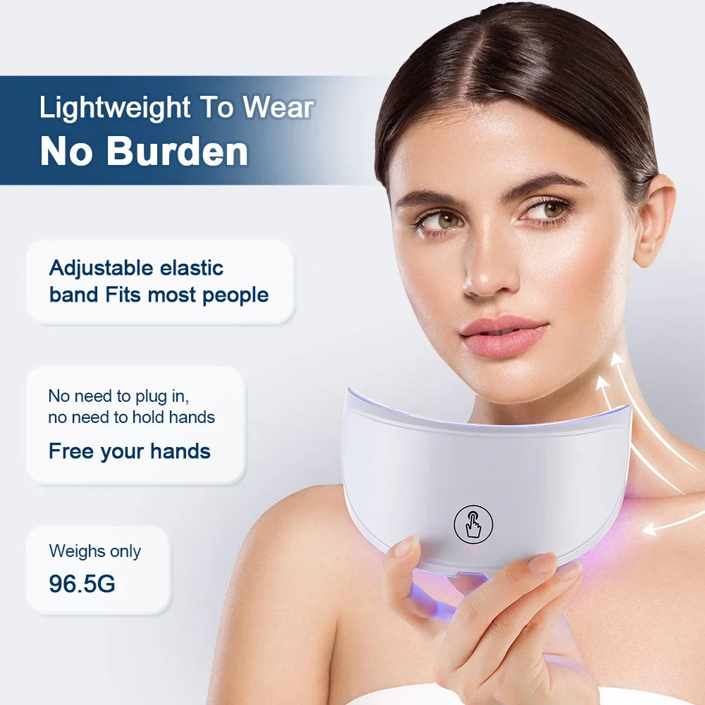 Neck LED Lift Mask Photon Anti-Wrinkle Skin Tightening Neck Beauty Device Skin Brighten Rejuvenation Neck Wrinkle Remover