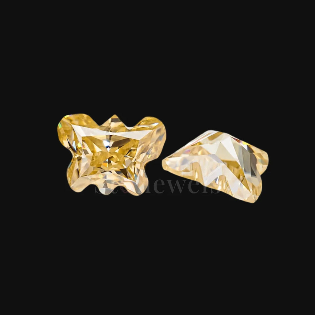 Factory Direct Yellow Butterfly Shape Lab Diamond DEF VVS VS IGI Certified Loose Synthetic Stone for Fine Jewelry