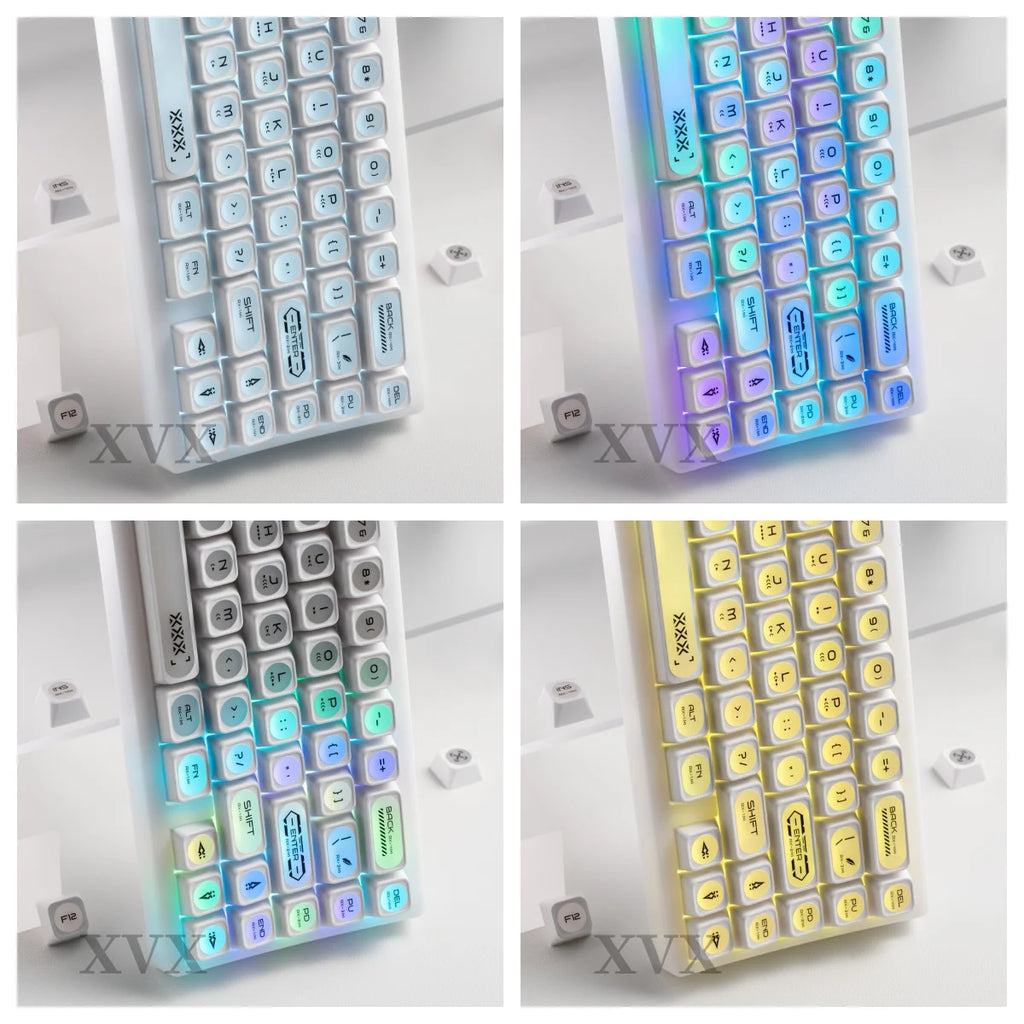 XVX White Shine Through Cats eye MAX Profile Dye-Sub PBT Keycap Set 136-Key