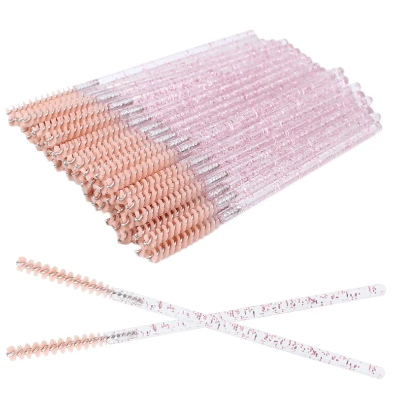 Clearance_50pcs Disposable Skinny Mascara Wands Mini Crystal Eyelash Brushes Micro Brush Lash Extension Supplies Mini Lash Brush