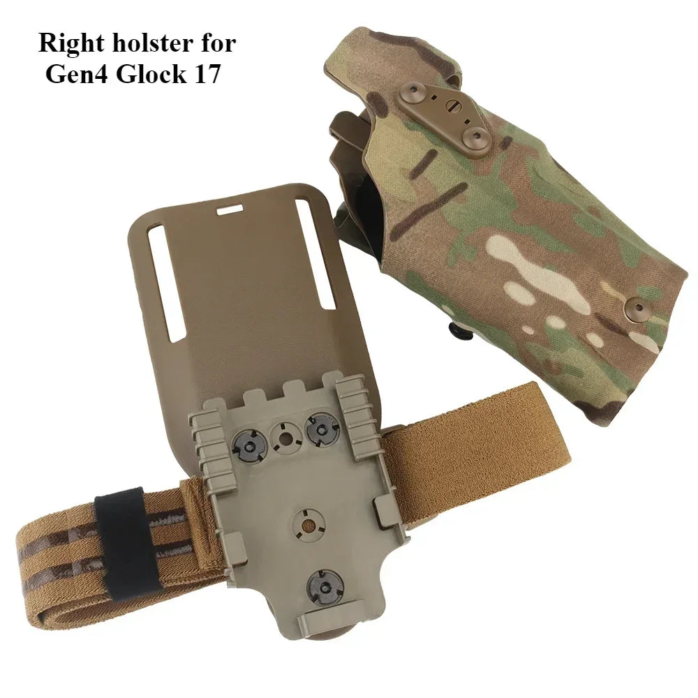 Tactical Gun Holster Glock17 Gen4 with X300 X300U Flashlight Quick Release Drop Leg Holsters Right Left Hand Pistol Gun Carry