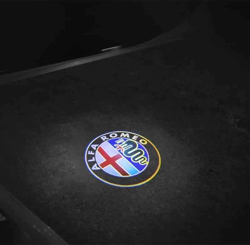 2Pcs Fashion LED Car Door Welcome Light Logo Projector for Alfa Romeo Spider Giulia Giulietta 147 156 159 Mito Stelvio GT Spider