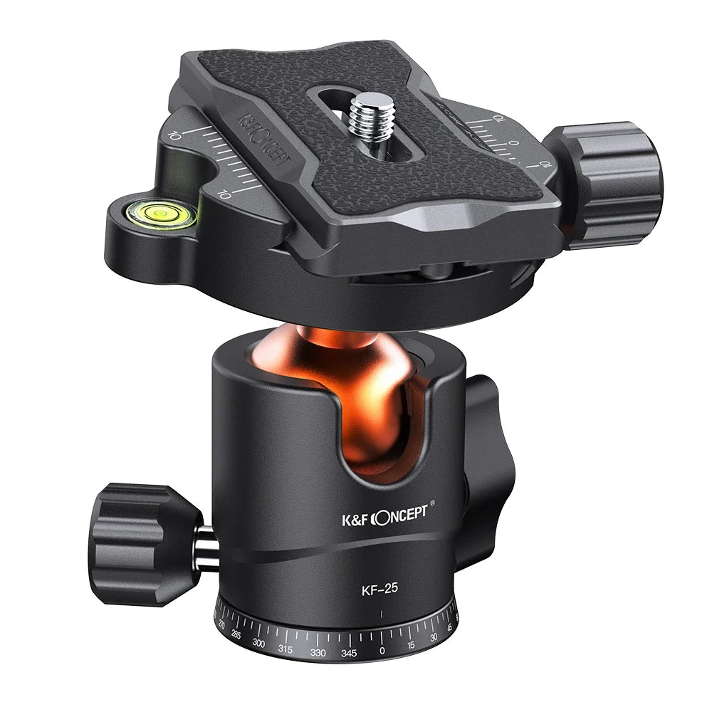 K&F CONCEPT Professional Tripod Ball Head 360° Rotation Panoramic 1/4" to 3/8" Srew Adapters BallHead for Tripod Monopod Camera