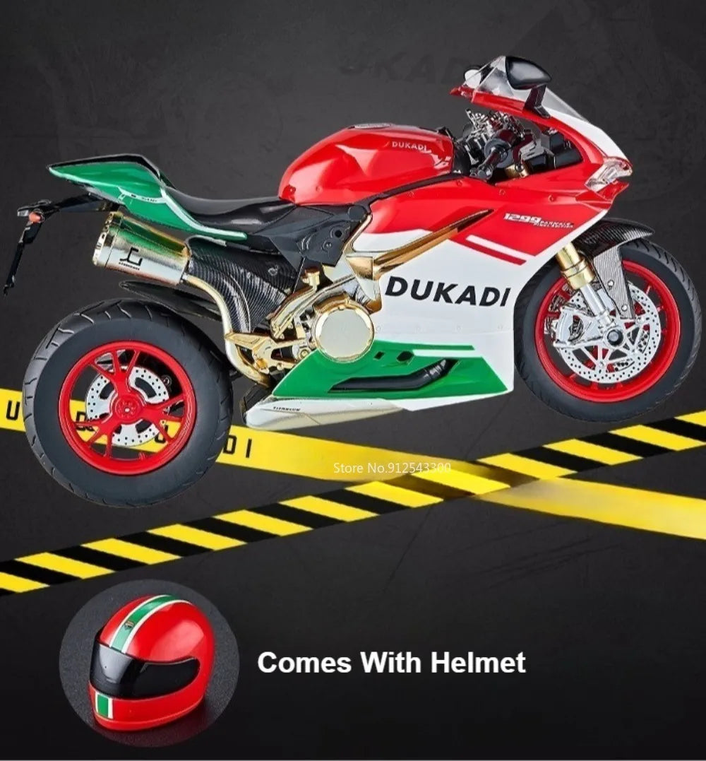 1:9 Scale 1299 Kawasaki ZX-10R Motorcycle Model Toy Car Diecast Metal Shock Absorption Racing Motor Models Boys Birthday Gifts