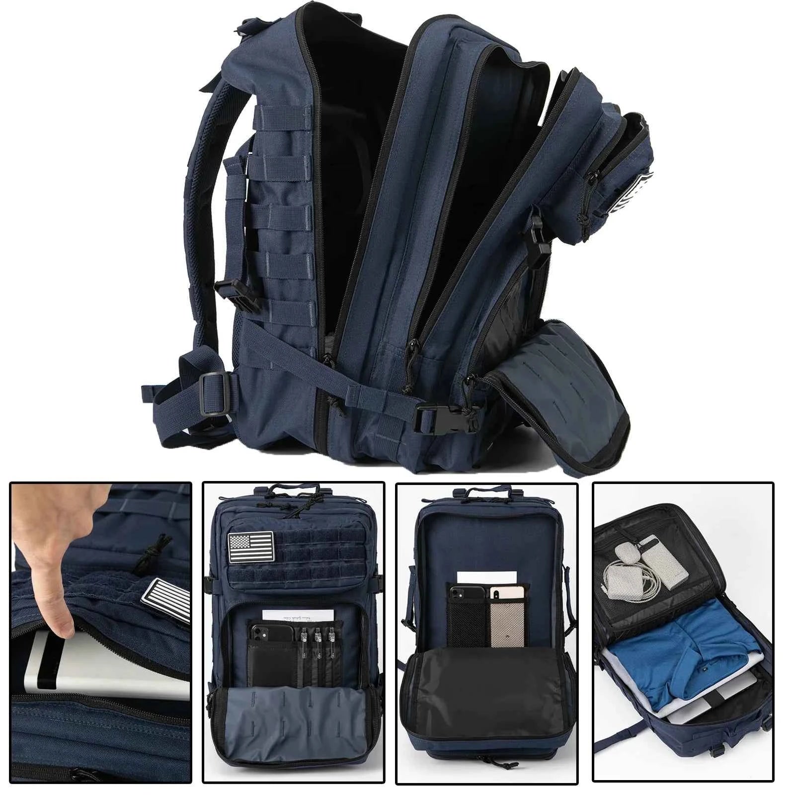 Outdoor Tactical Backpacks 45L Large Capacity Man 3 Days Molle Assault Bags For Outdoor Trekking Camping Backpack