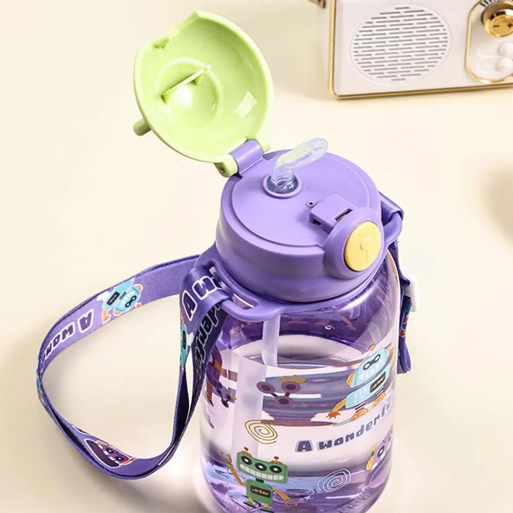 Cute Kids Water Bottle with Straw Free BPA Leakproof Outdoor Portable Children's Cups School Water Bottle for Children