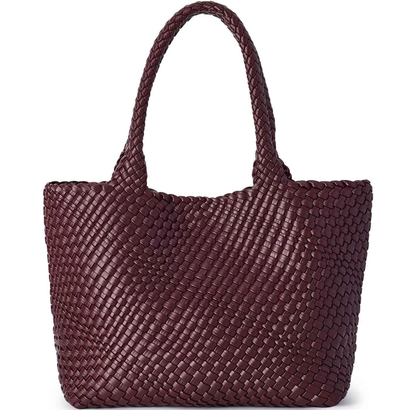 Woven Tote Bag Womens Purse Vegan Leather Shoulder Handbags - Fashion Summer Beach Tote Bags - Large Travel Totes