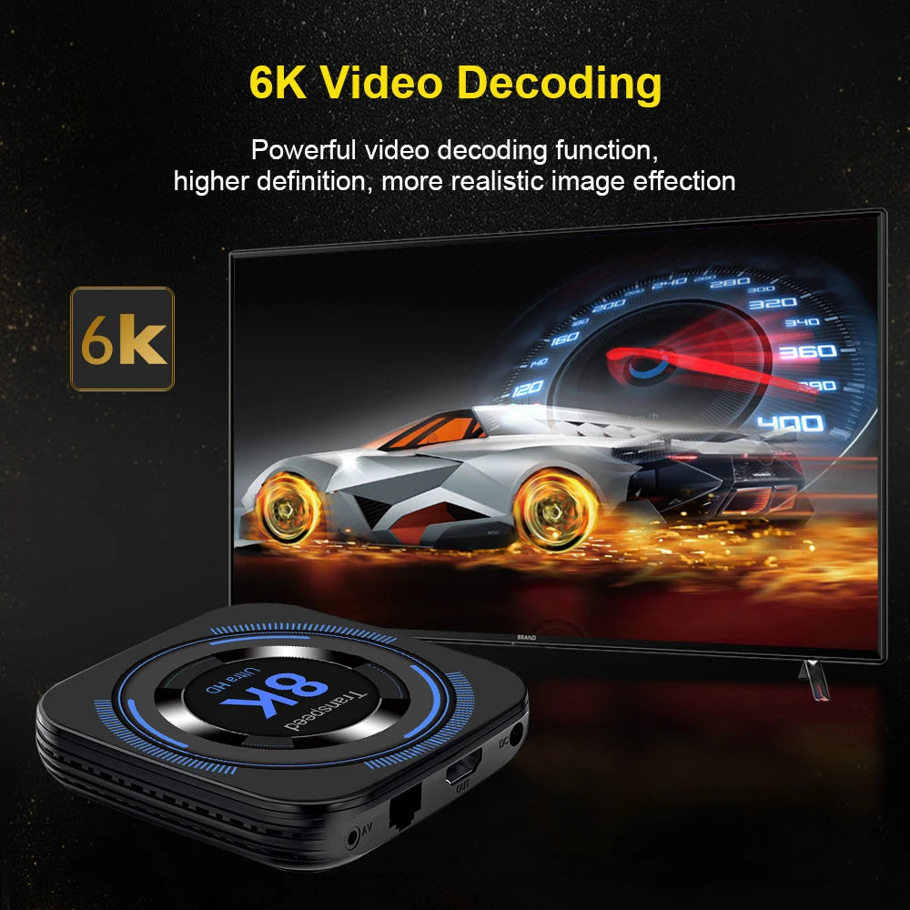 Transpeed Android 12 TV Box Allwinner H618 Dual Wifi 32G64G Quad Core Cortex A53 Support 8K 4K BT Voice Media Player Set Top Box