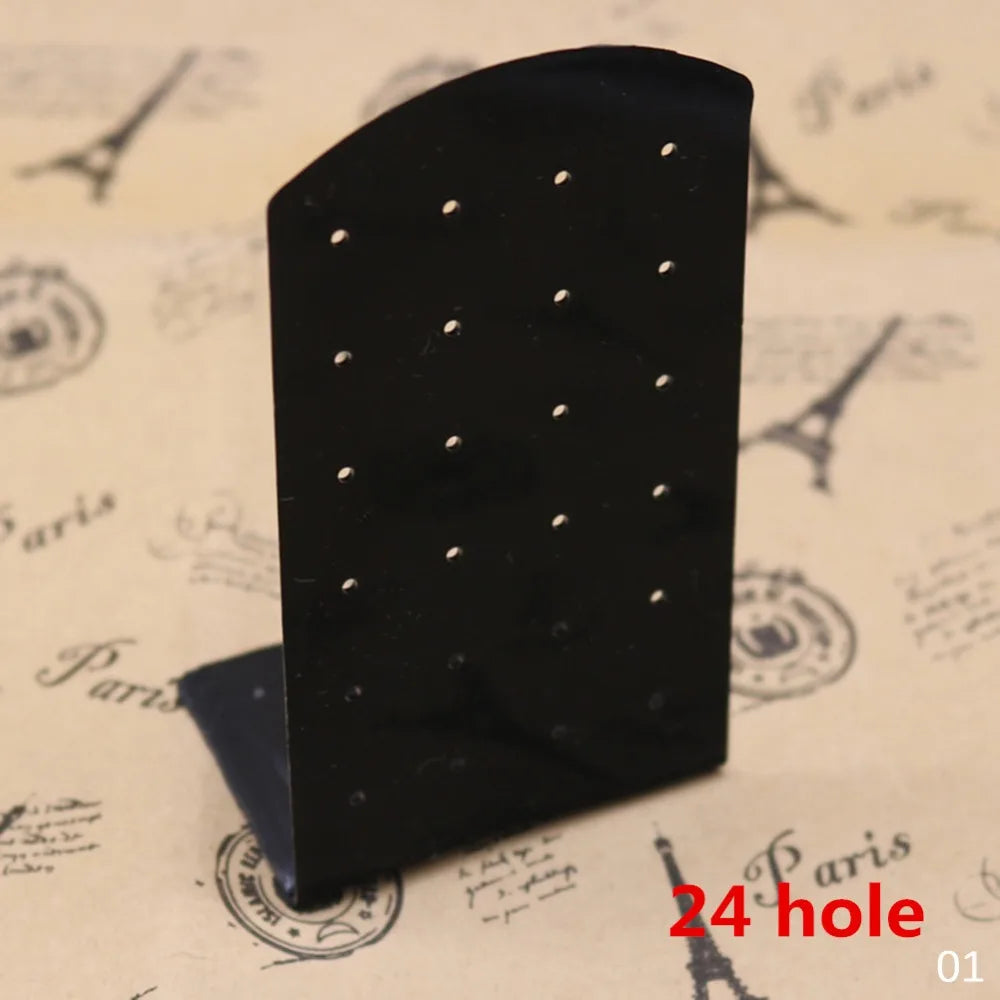 48 Holes Jewelry Organizer Stand Black Plastic Earring Holder Pesentoir Fashion Dangle Earrings Display For Women Rack Etagere